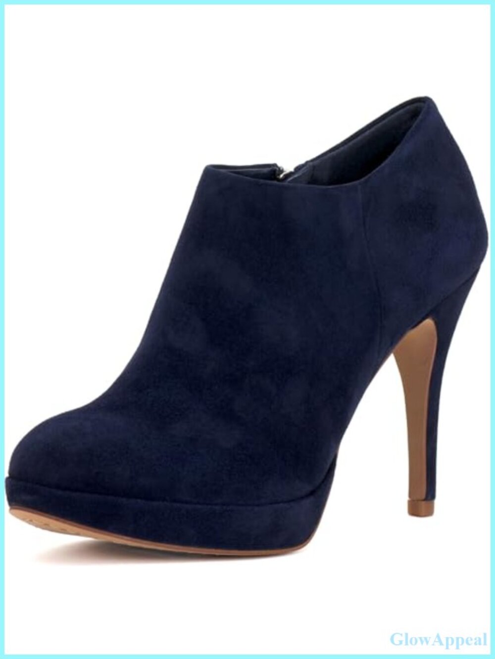 Suede Platform Stiletto Ankle Bootie Almond Toe
